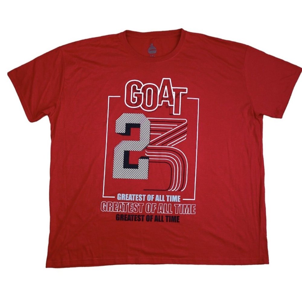 Launder MJ 23 GOAT Shirt Mens 5XL Red Greatest Of‎ All Time Jordan NBA Tee NWT